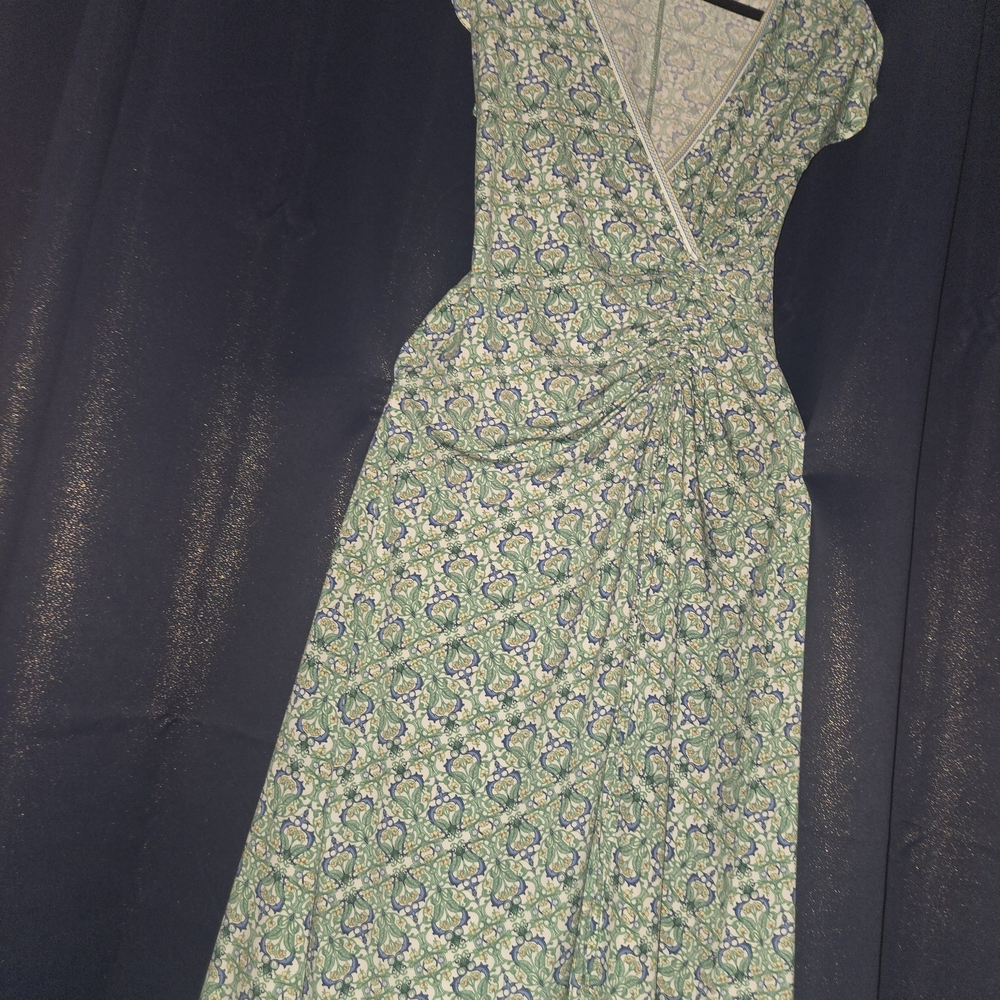 Max Studio Green Printed Midi Wrap Dress - Picture 3 of 6